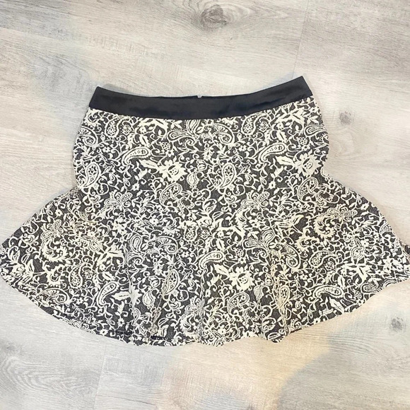 Rickis Quilted Brocade Jacquard Size  8 Ivory A-Line Skirt - Picture 2 of 15